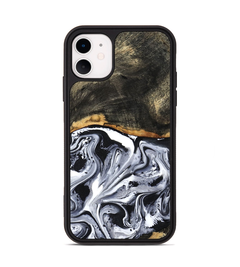 iPhone 11 Wood Phone Case - Kadin (Black & White, 798375)
