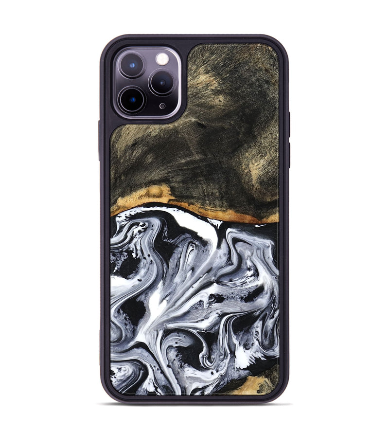 iPhone 11 Pro Max Wood Phone Case - Kadin (Black & White, 798375)