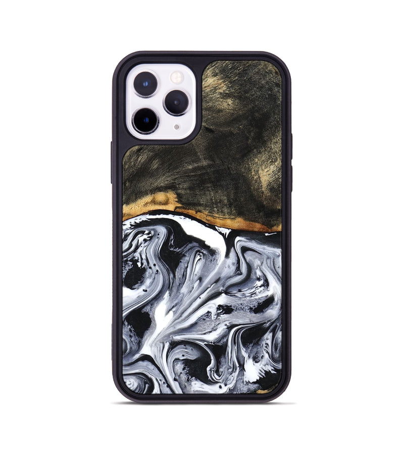 iPhone 11 Pro Wood Phone Case - Kadin (Black & White, 798375)