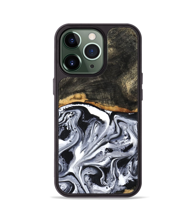 iPhone 13 Pro Wood Phone Case - Kadin (Black & White, 798375)