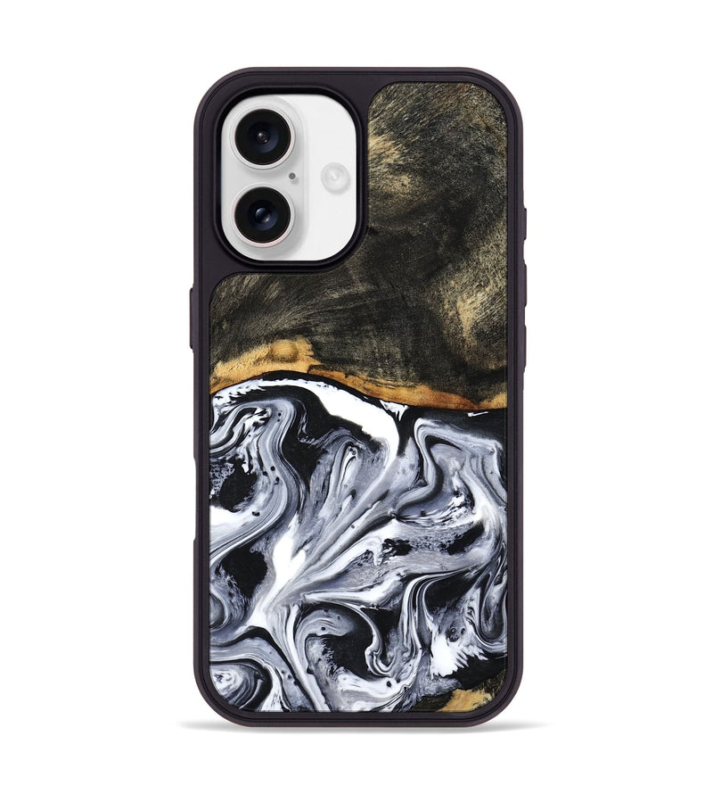 iPhone 17 Wood Phone Case - Kadin (Black & White, 798375)
