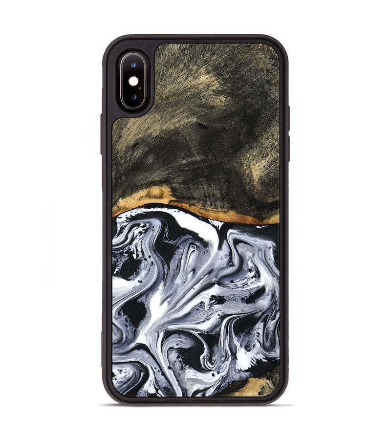 iPhone Xs Max Wood Phone Case - Kadin (Black & White, 798375)