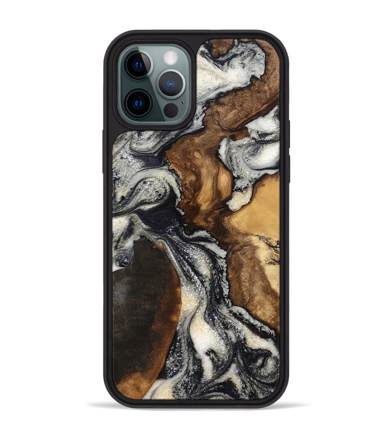 iPhone 12 Pro Max Wood Phone Case - Ashlynn (Black & White, 798376)