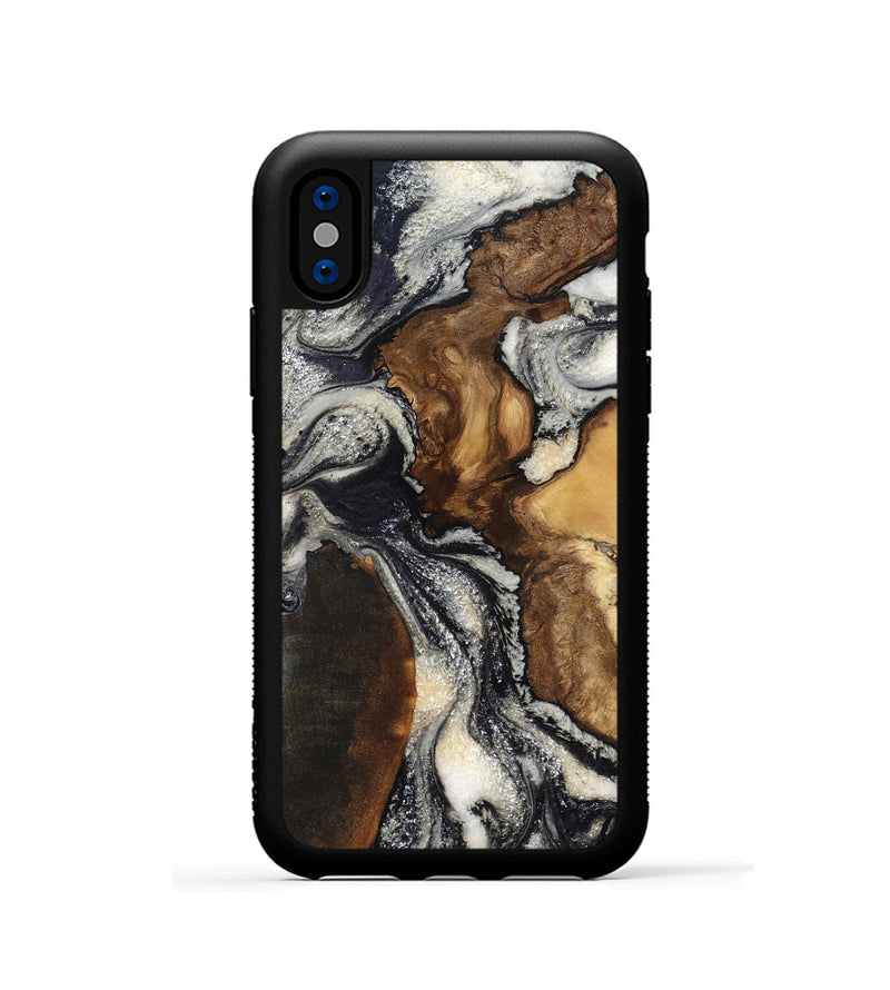 iPhone Xs Wood Phone Case - Ashlynn (Black & White, 798376)