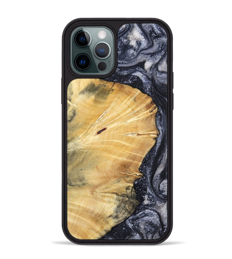 iPhone 12 Pro Max Wood Phone Case - Vienna (Black & White, 798377)