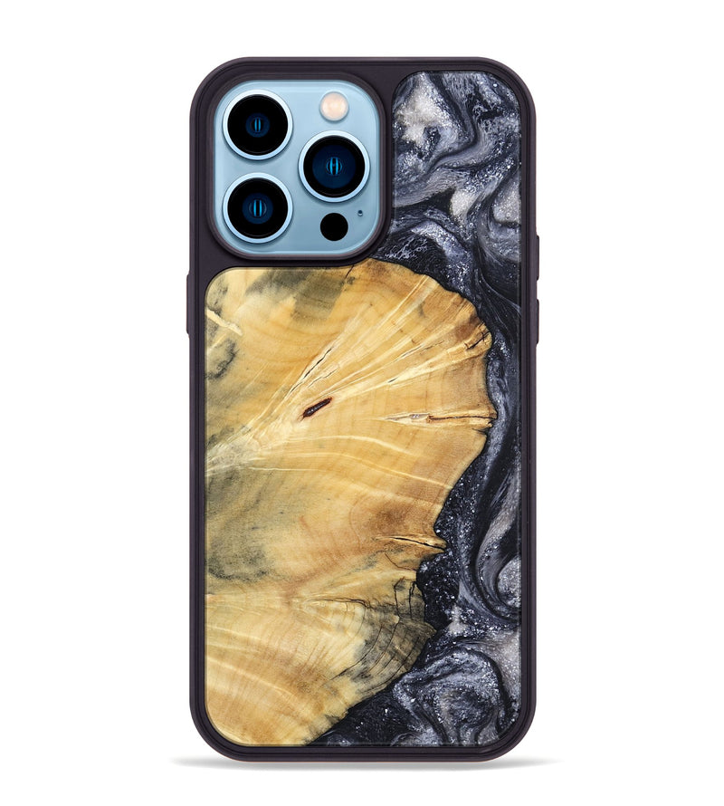 iPhone 14 Pro Max Wood Phone Case - Vienna (Black & White, 798377)