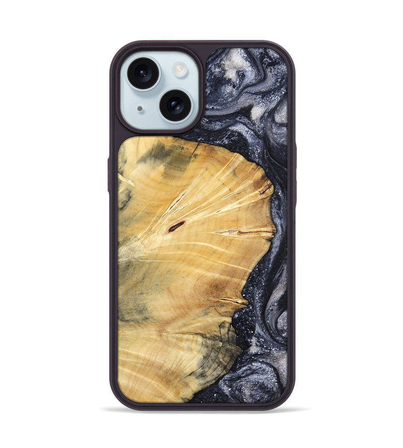 iPhone 15 Wood Phone Case - Vienna (Black & White, 798377)