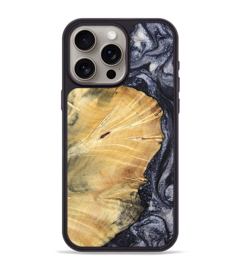 iPhone 15 Pro Max Wood Phone Case - Vienna (Black & White, 798377)