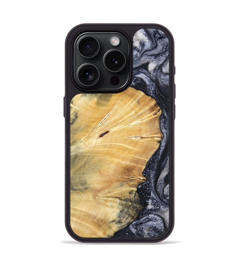 iPhone 15 Pro Wood Phone Case - Vienna (Black & White, 798377)