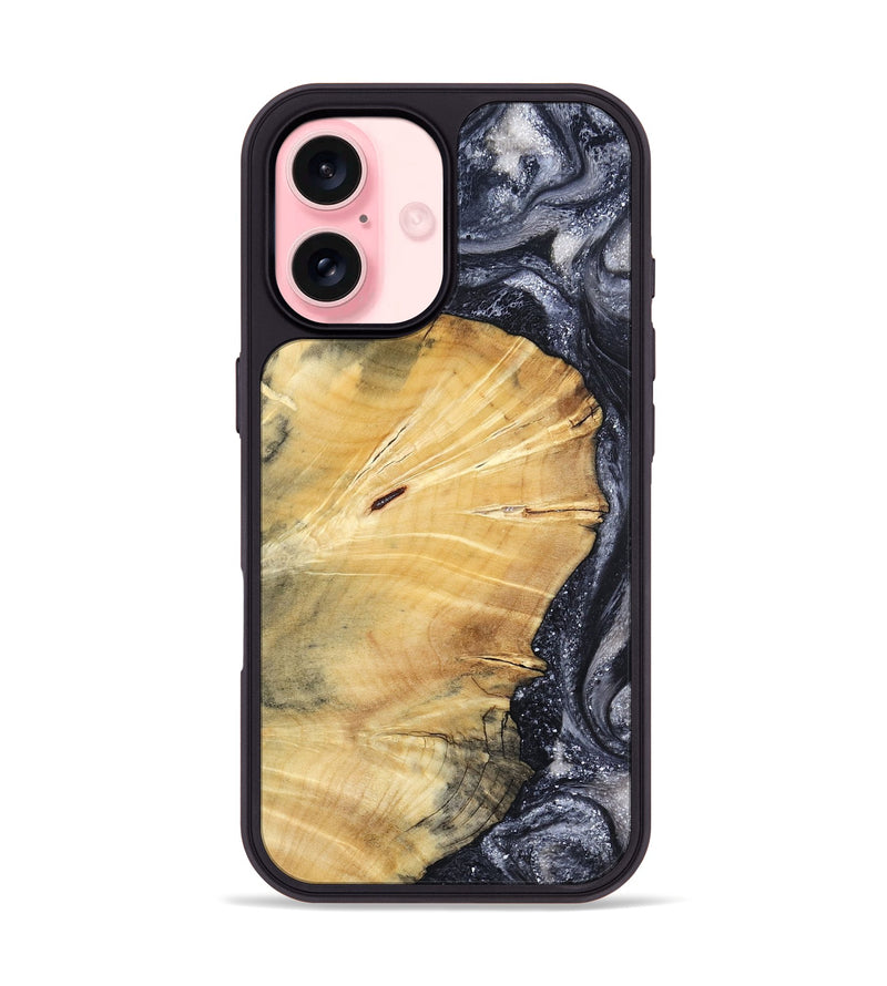 iPhone 16 Wood Phone Case - Vienna (Black & White, 798377)