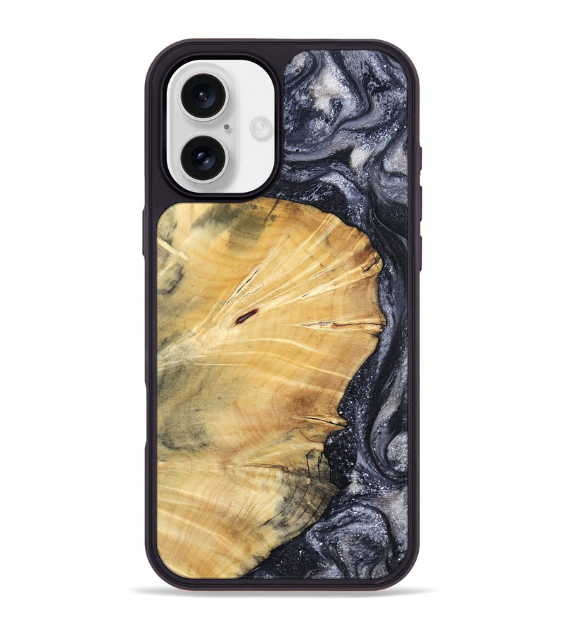 iPhone 16 Plus Wood Phone Case - Vienna (Black & White, 798377)