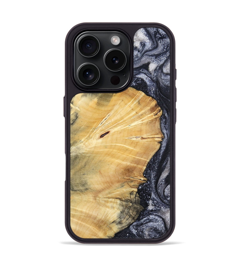 iPhone 16 Pro Wood Phone Case - Vienna (Black & White, 798377)