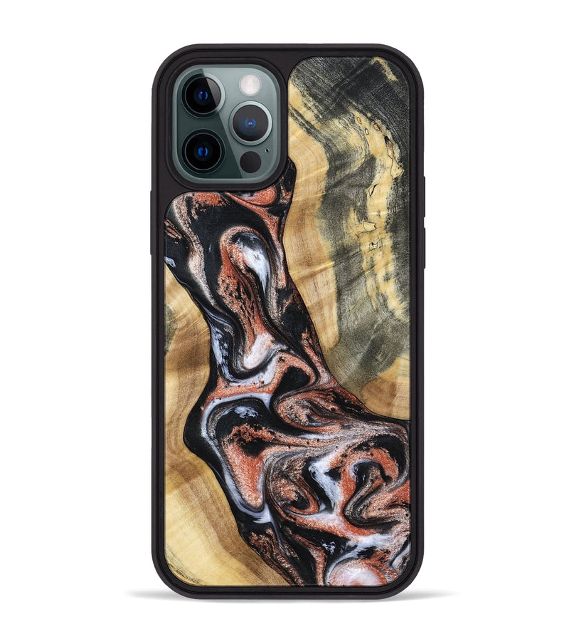iPhone 12 Pro Max Wood Phone Case - Kenley (Black & White, 798378)