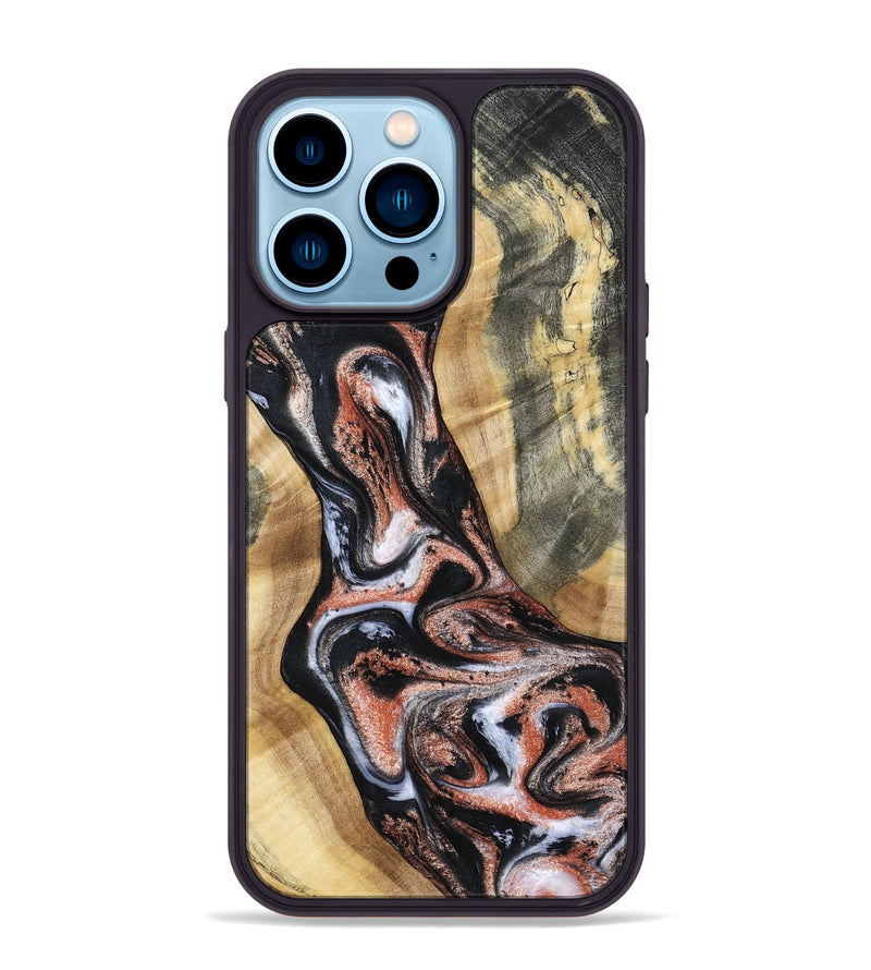 iPhone 14 Pro Max Wood Phone Case - Kenley (Black & White, 798378)