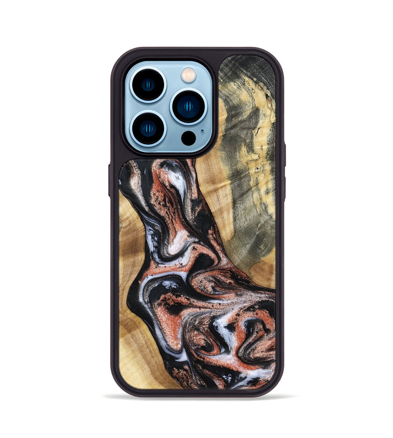 iPhone 14 Pro Wood Phone Case - Kenley (Black & White, 798378)