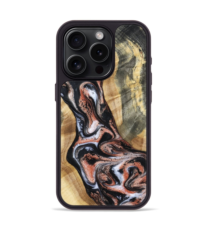 iPhone 15 Pro Wood Phone Case - Kenley (Black & White, 798378)