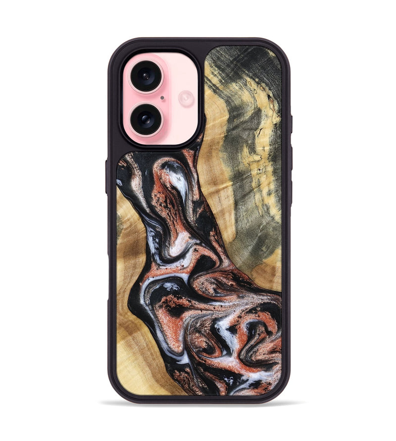 iPhone 16 Wood Phone Case - Kenley (Black & White, 798378)