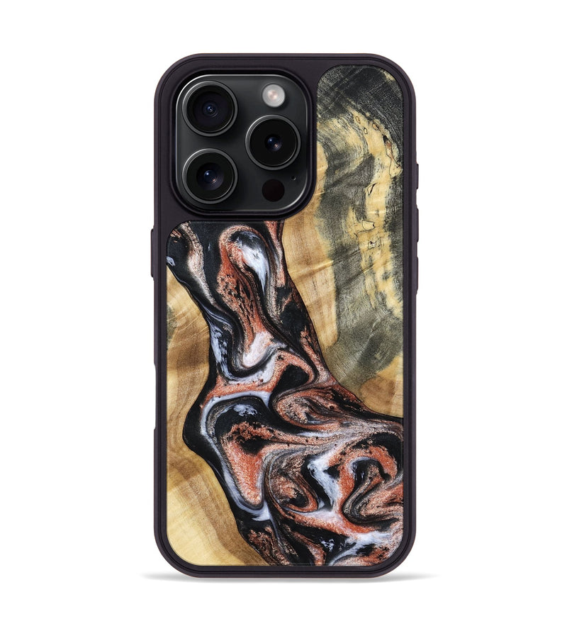 iPhone 16 Pro Wood Phone Case - Kenley (Black & White, 798378)