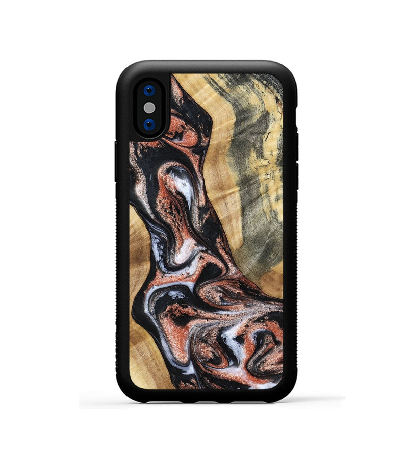 iPhone Xs Wood Phone Case - Kenley (Black & White, 798378)