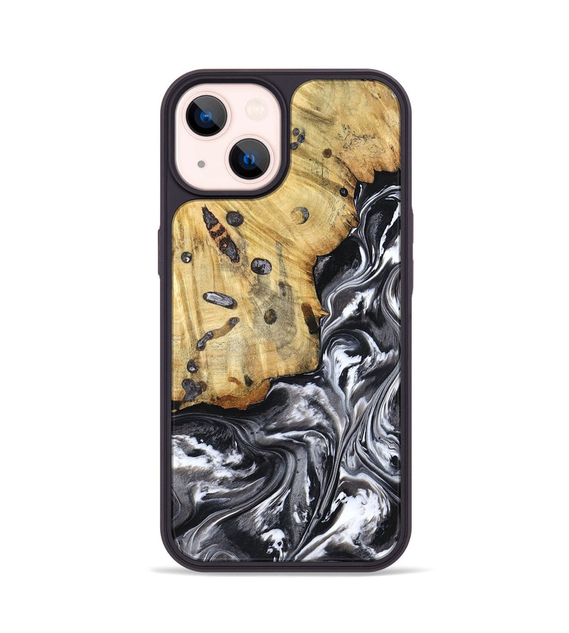 iPhone 14 Wood Phone Case - Erin (Black & White, 798379)