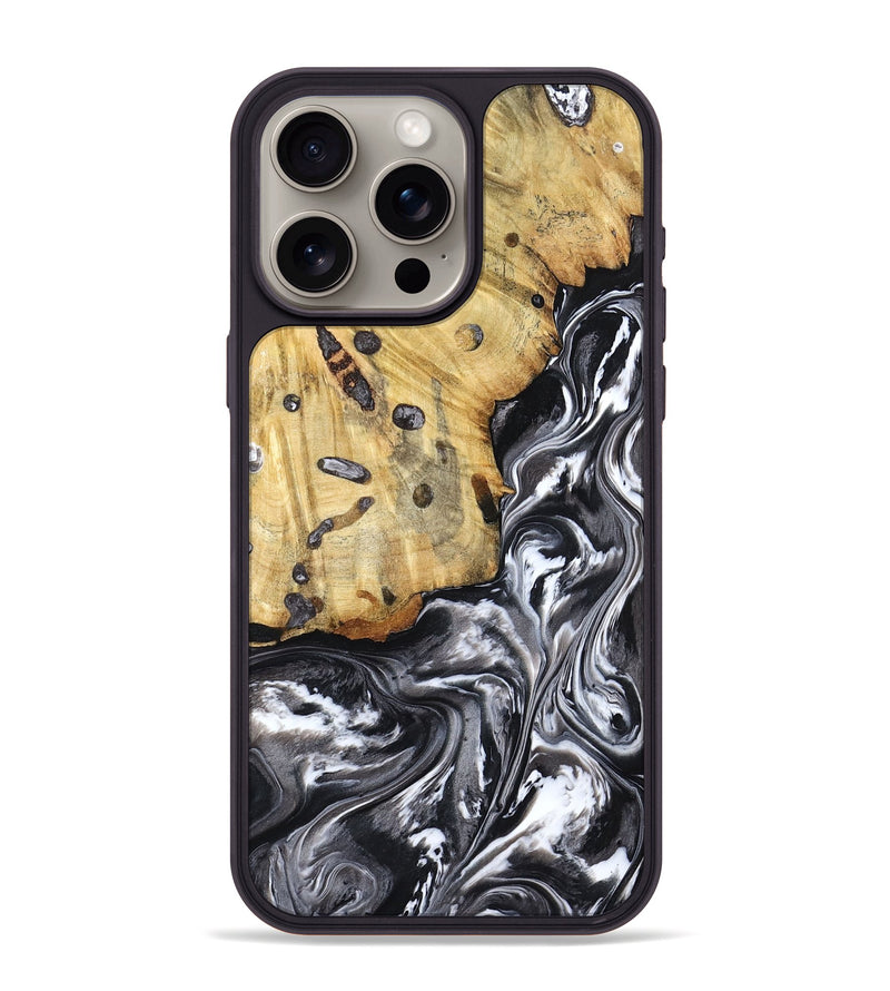 iPhone 15 Pro Max Wood Phone Case - Erin (Black & White, 798379)