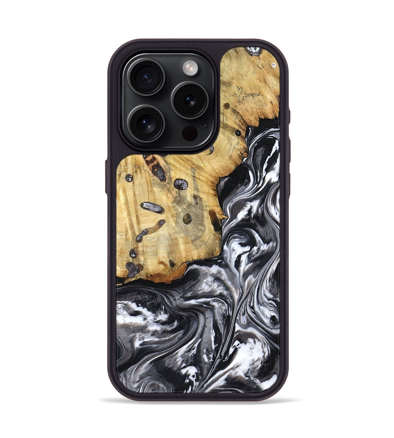 iPhone 15 Pro Wood Phone Case - Erin (Black & White, 798379)