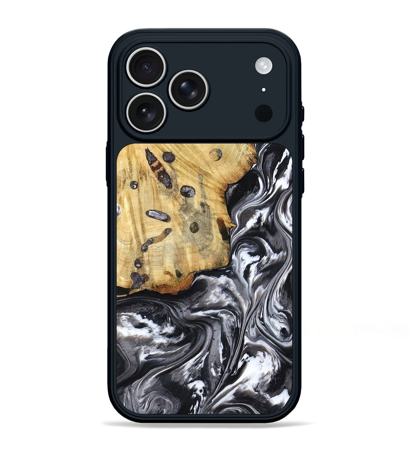 iPhone 17 Pro Max Wood Phone Case - Erin (Black & White, 798379)