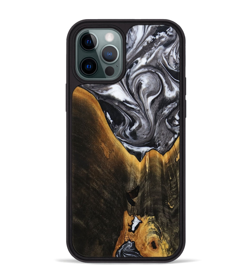 iPhone 12 Pro Max Wood Phone Case - Henley (Black & White, 798380)