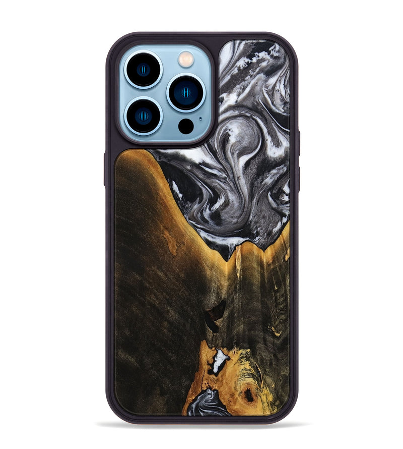 iPhone 14 Pro Max Wood Phone Case - Henley (Black & White, 798380)
