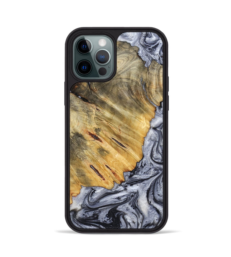 iPhone 12 Pro Wood Phone Case - Agnes (Black & White, 798382)