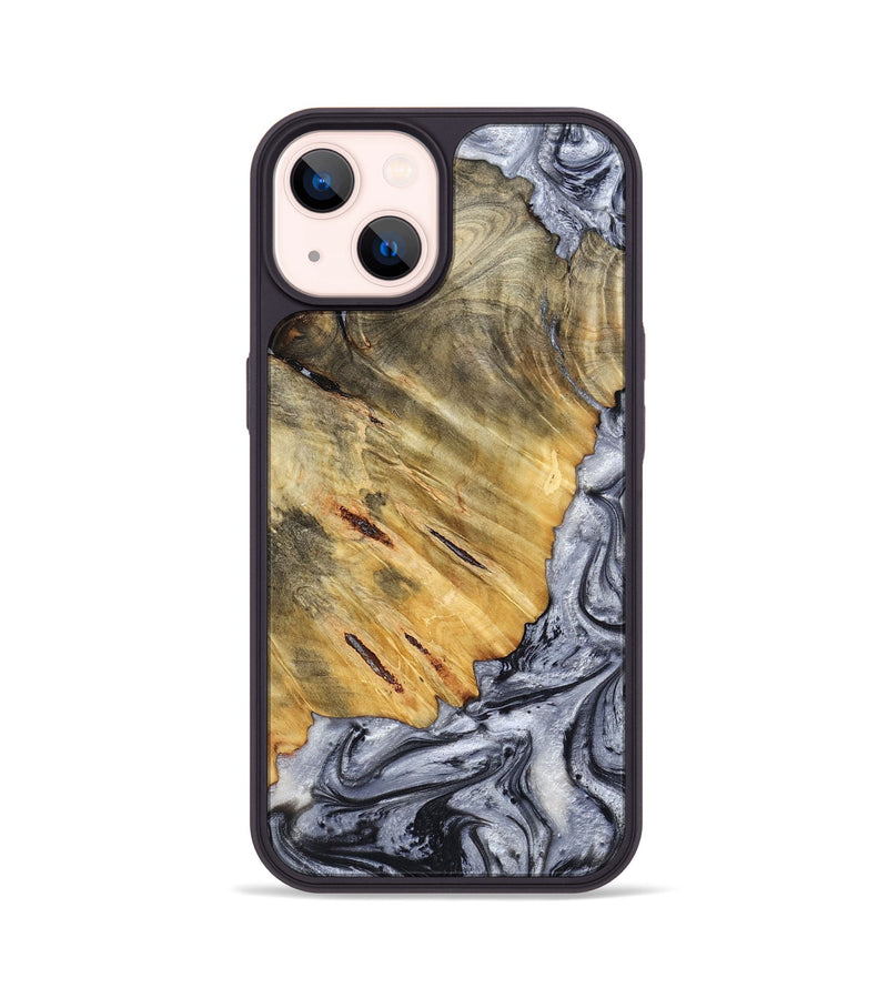 iPhone 14 Wood Phone Case - Agnes (Black & White, 798382)