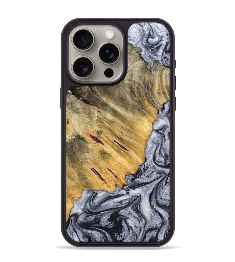 iPhone 15 Pro Max Wood Phone Case - Agnes (Black & White, 798382)