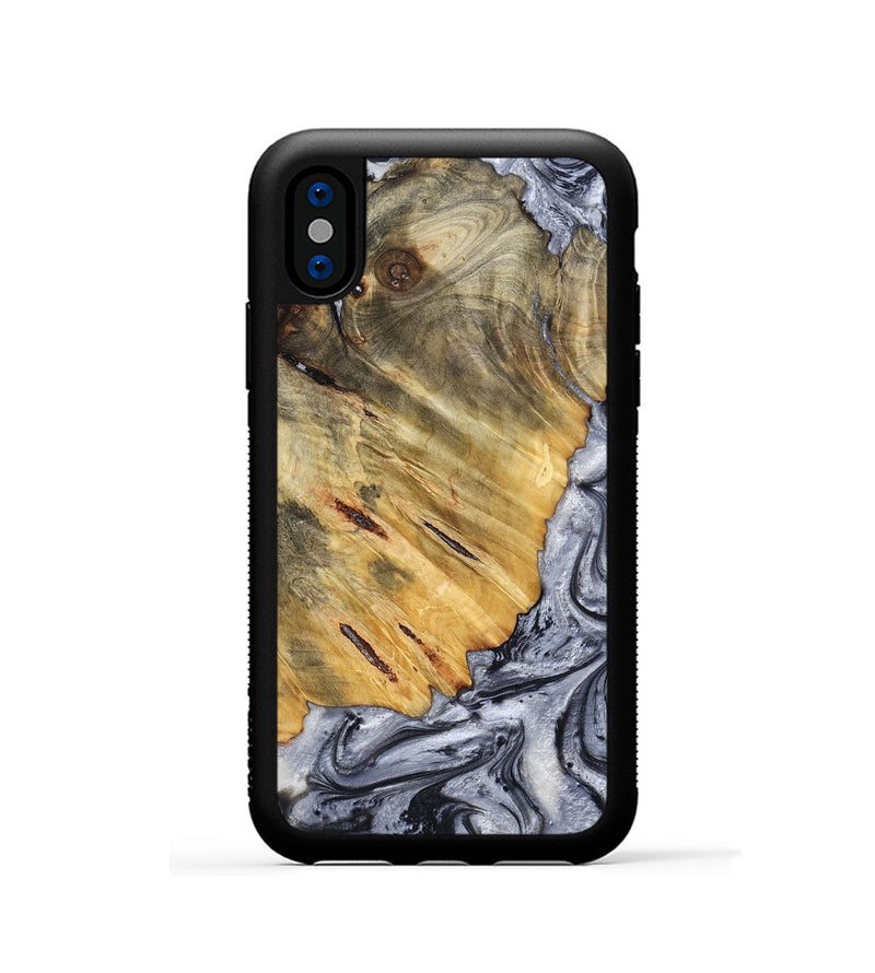 iPhone Xs Wood Phone Case - Agnes (Black & White, 798382)
