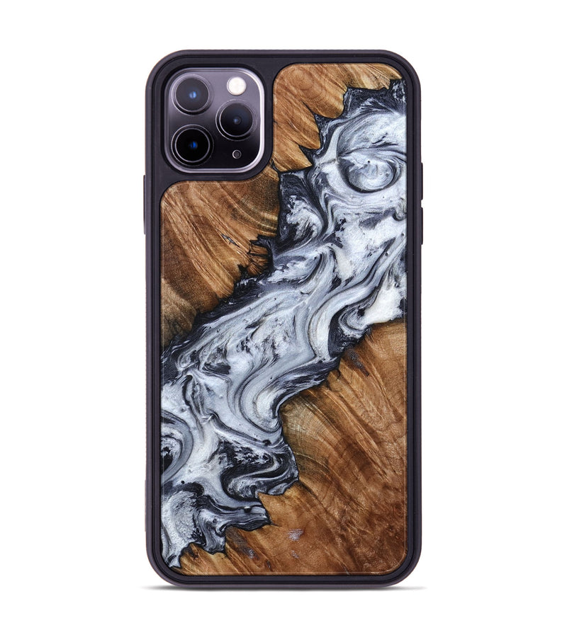 iPhone 11 Pro Max Wood Phone Case - Carina (Black & White, 798383)