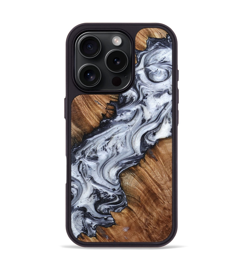 iPhone 16 Pro Wood Phone Case - Carina (Black & White, 798383)