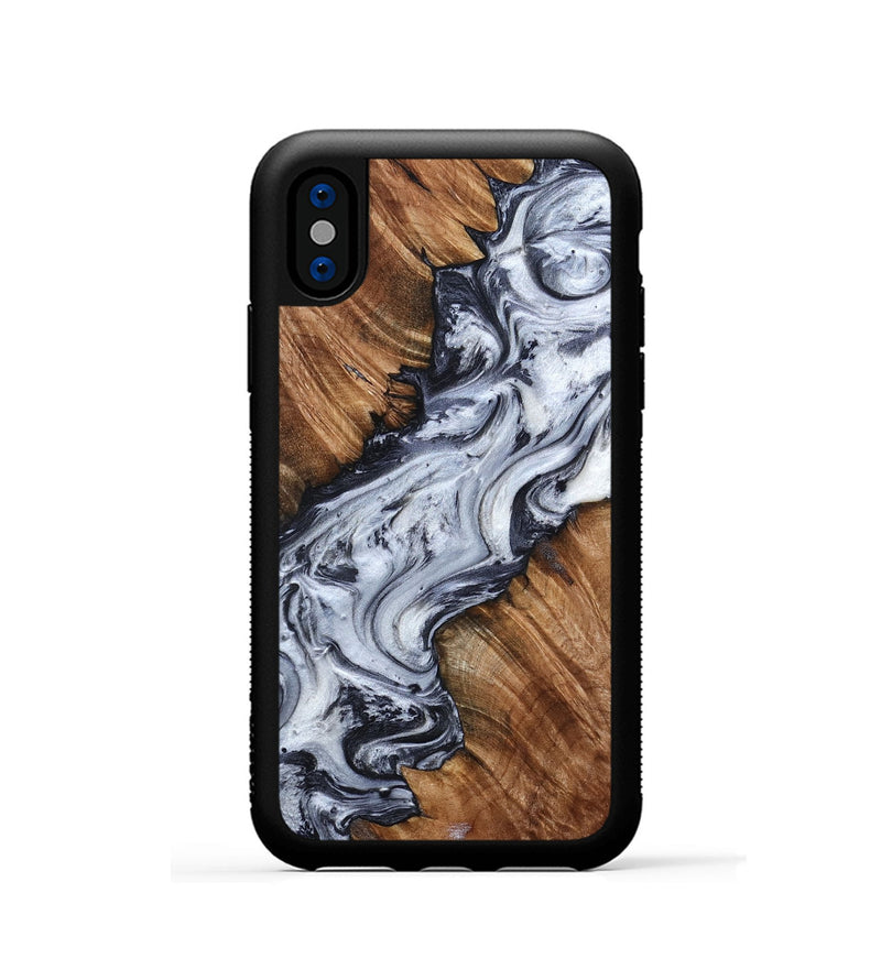 iPhone Xs Wood Phone Case - Carina (Black & White, 798383)