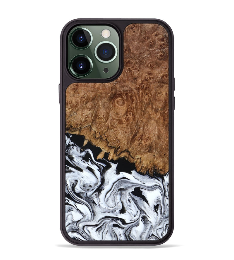 iPhone 13 Pro Max Wood Phone Case - Verona (Black & White, 798384)