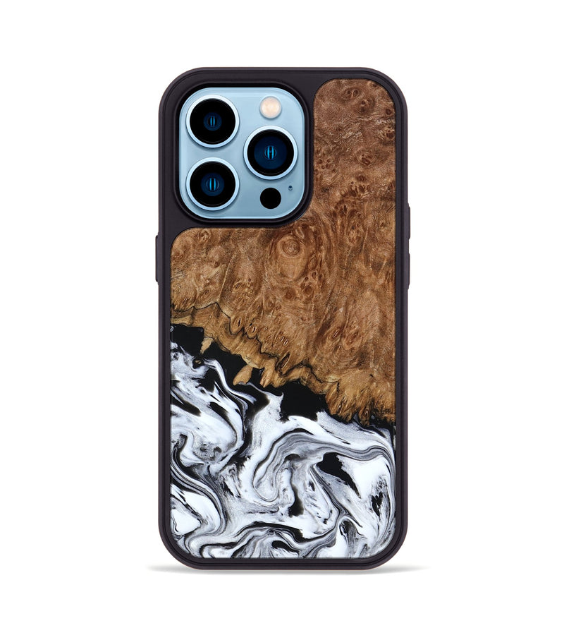 iPhone 14 Pro Wood Phone Case - Verona (Black & White, 798384)