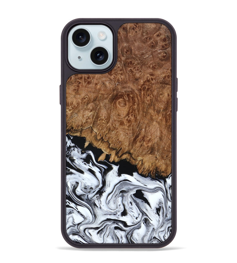 iPhone 15 Plus Wood Phone Case - Verona (Black & White, 798384)
