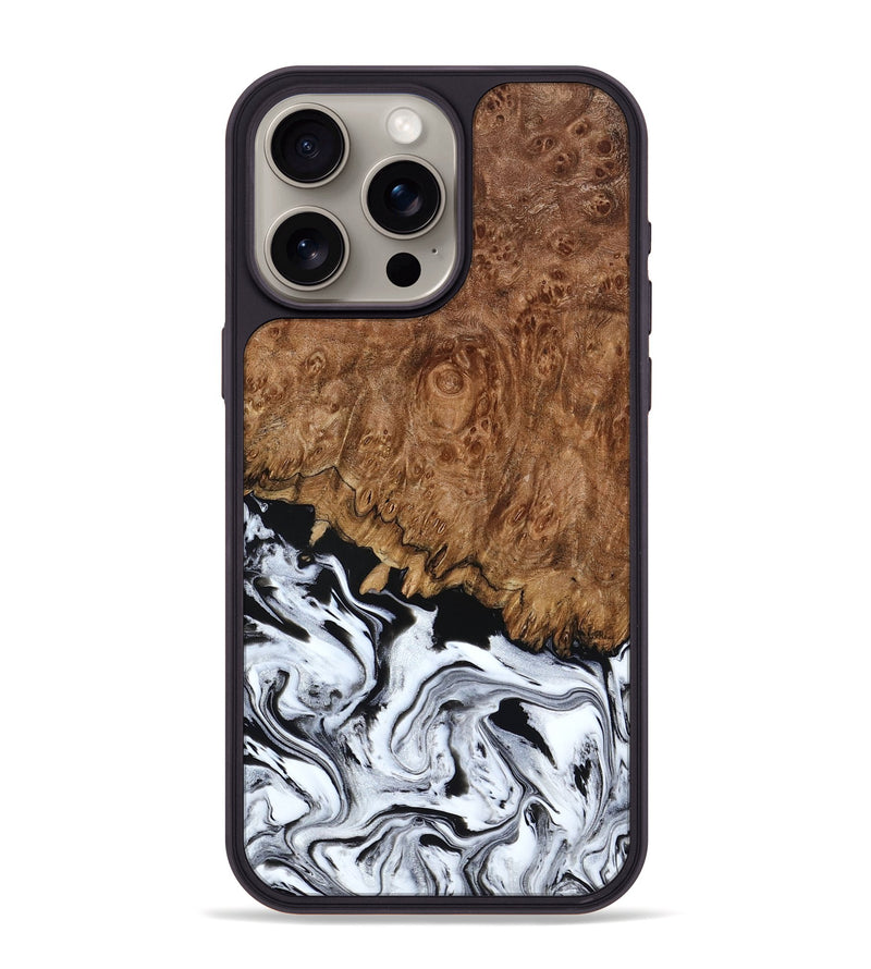 iPhone 15 Pro Max Wood Phone Case - Verona (Black & White, 798384)
