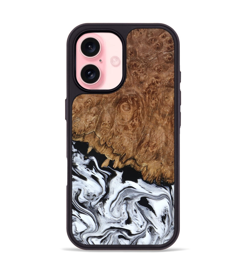 iPhone 16 Wood Phone Case - Verona (Black & White, 798384)