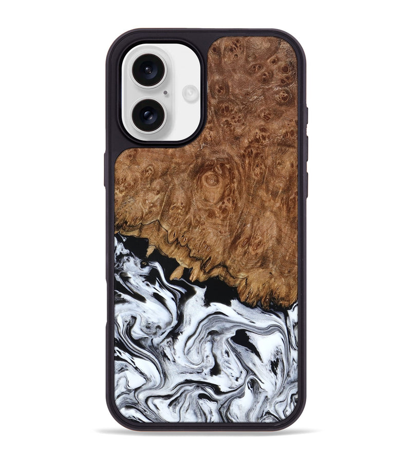 iPhone 16 Plus Wood Phone Case - Verona (Black & White, 798384)
