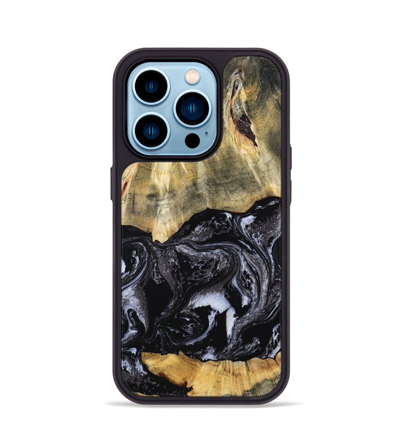 iPhone 14 Pro Wood Phone Case - Eva (Black & White, 798385)