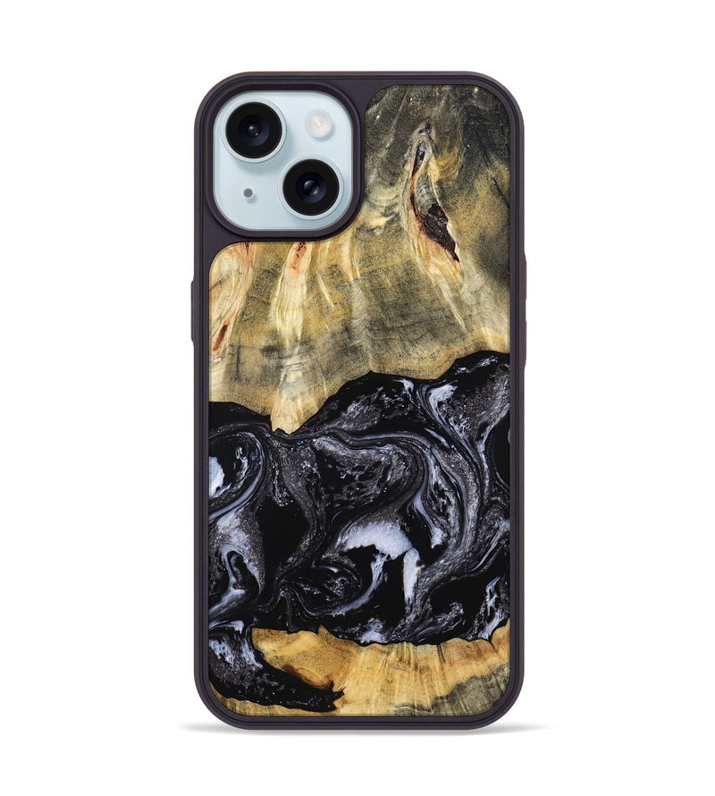 iPhone 15 Wood Phone Case - Eva (Black & White, 798385)