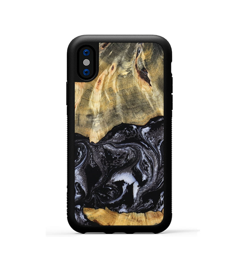 iPhone Xs Wood Phone Case - Eva (Black & White, 798385)
