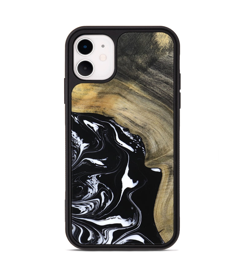 iPhone 11 Wood Phone Case - Mckenna (Black & White, 798386)