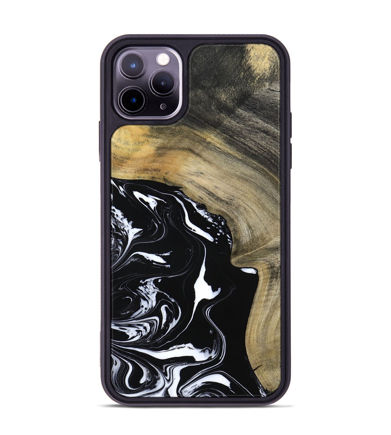 iPhone 11 Pro Max Wood Phone Case - Mckenna (Black & White, 798386)