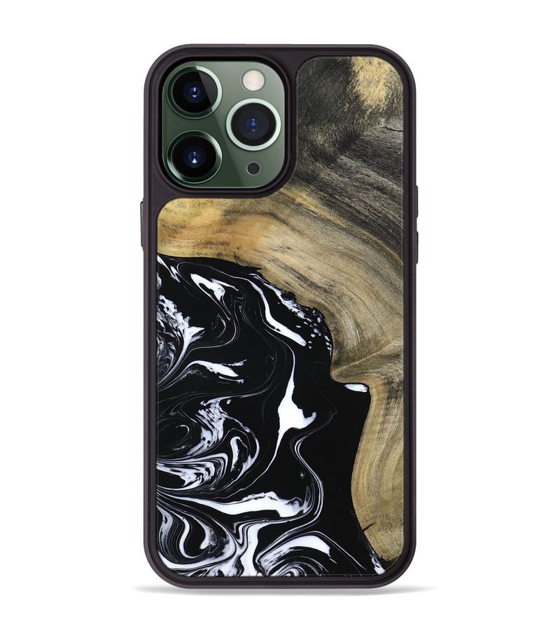 iPhone 13 Pro Max Wood Phone Case - Mckenna (Black & White, 798386)