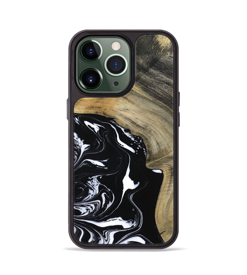 iPhone 13 Pro Wood Phone Case - Mckenna (Black & White, 798386)