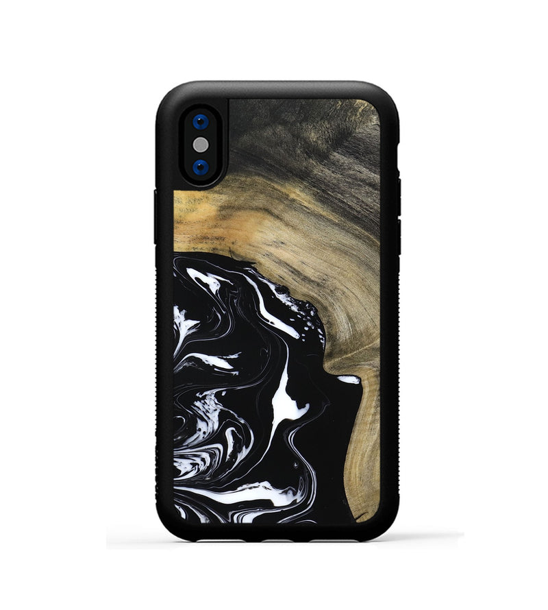 iPhone Xs Wood Phone Case - Mckenna (Black & White, 798386)